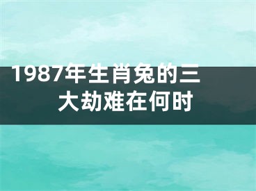 1987年生肖兔的三大劫难在何时