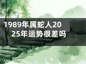 1989年属蛇人2025年运势很差吗