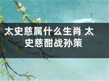 太史慈属什么生肖 太史慈酣战孙策