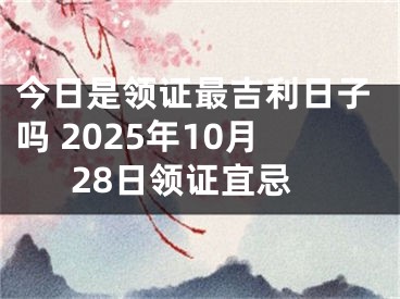 今日是领证最吉利日子吗 2025年10月28日领证宜忌