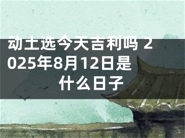 动土选今天吉利吗 2025年8月12日是什么日子