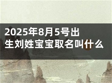 2025年8月5号出生刘姓宝宝取名叫什么