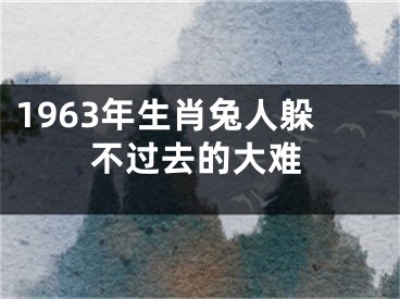 1963年生肖兔人躲不过去的大难