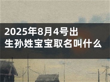 2025年8月4号出生孙姓宝宝取名叫什么