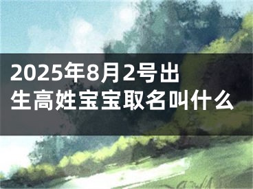 2025年8月2号出生高姓宝宝取名叫什么