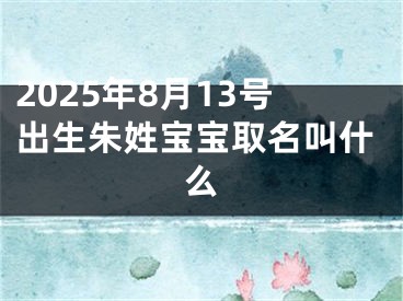 2025年8月13号出生朱姓宝宝取名叫什么