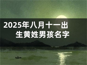 2025年八月十一出生黄姓男孩名字