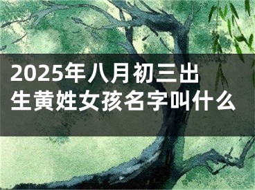 2025年八月初三出生黄姓女孩名字叫什么