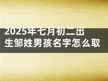 2025年七月初二出生邹姓男孩名字怎么取