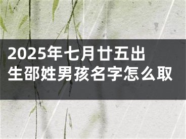 2025年七月廿五出生邵姓男孩名字怎么取