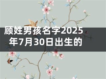 顾姓男孩名字2025年7月30日出生的
