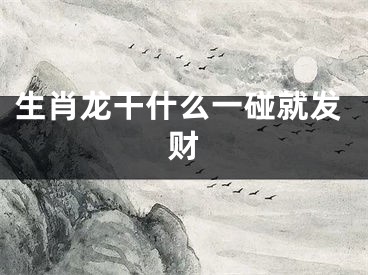 生肖龙干什么一碰就发财