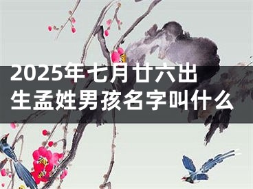 2025年七月廿六出生孟姓男孩名字叫什么
