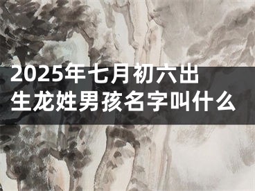 2025年七月初六出生龙姓男孩名字叫什么