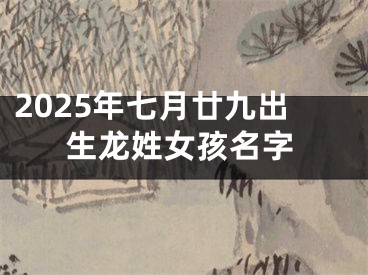 2025年七月廿九出生龙姓女孩名字