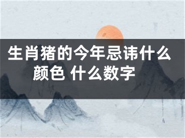 生肖猪的今年忌讳什么颜色 什么数字