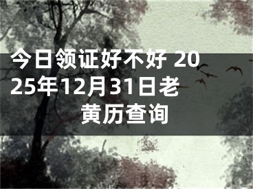 今日领证好不好 2025年12月31日老黄历查询