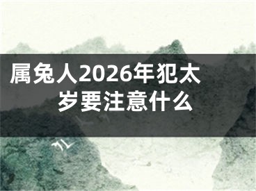 属兔人2026年犯太岁要注意什么