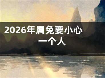 2026年属兔要小心一个人
