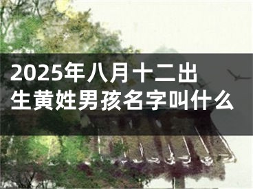 2025年八月十二出生黄姓男孩名字叫什么