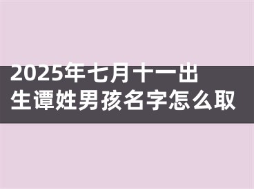 2025年七月十一出生谭姓男孩名字怎么取