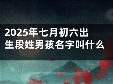 2025年七月初六出生段姓男孩名字叫什么