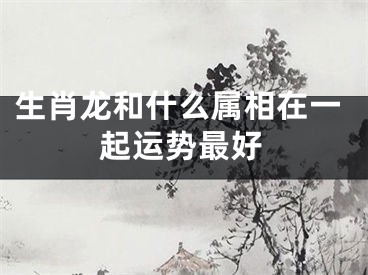 生肖龙和什么属相在一起运势最好