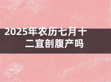 2025年农历七月十二宜剖腹产吗