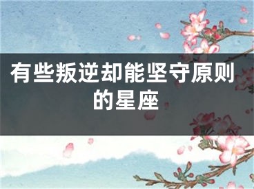 有些叛逆却能坚守原则的星座