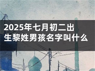2025年七月初二出生黎姓男孩名字叫什么