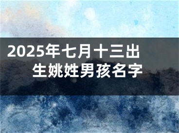 2025年七月十三出生姚姓男孩名字