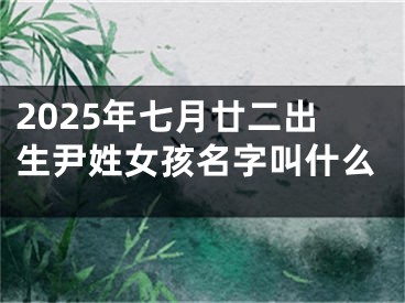 2025年七月廿二出生尹姓女孩名字叫什么