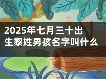 2025年七月三十出生黎姓男孩名字叫什么