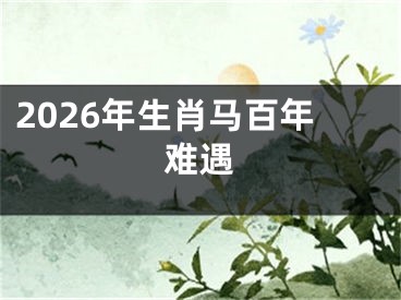 2026年生肖马百年难遇