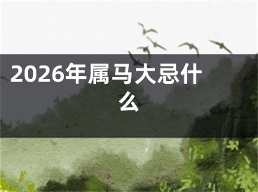 2026年属马大忌什么