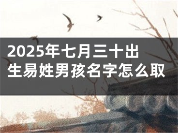 2025年七月三十出生易姓男孩名字怎么取