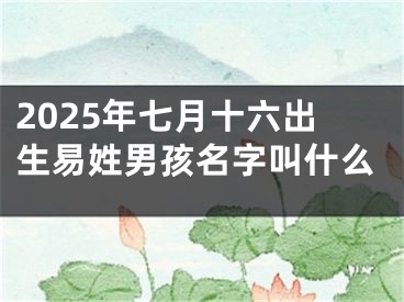 2025年七月十六出生易姓男孩名字叫什么
