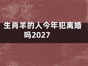 生肖羊的人今年犯离婚吗2027