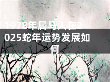 1978年属马人在2025蛇年运势发展如何