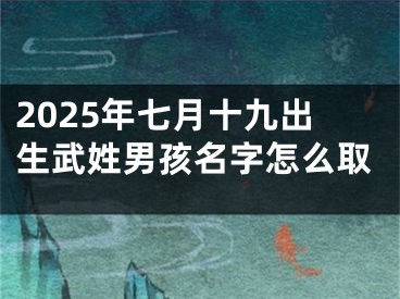 2025年七月十九出生武姓男孩名字怎么取