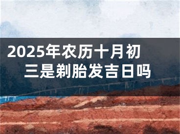 2025年农历十月初三是剃胎发吉日吗