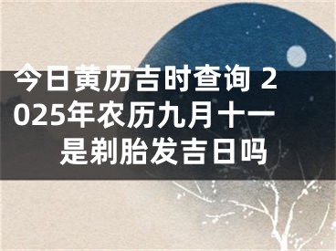 今日黄历吉时查询 2025年农历九月十一是剃胎发吉日吗