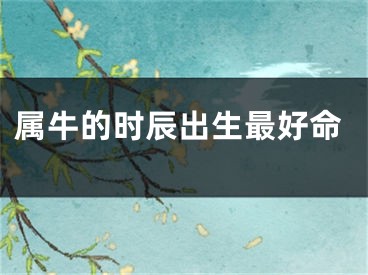属牛的时辰出生最好命