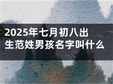 2025年七月初八出生范姓男孩名字叫什么