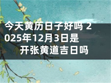 今天黄历日子好吗 2025年12月3日是开张黄道吉日吗