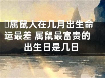 ​属鼠人在几月出生命运最差 属鼠最富贵的出生日是几日