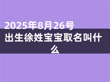 2025年8月26号出生徐姓宝宝取名叫什么
