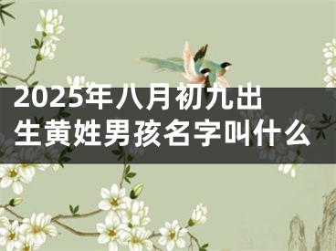 2025年八月初九出生黄姓男孩名字叫什么