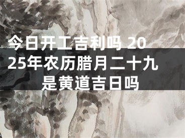 今日开工吉利吗 2025年农历腊月二十九是黄道吉日吗