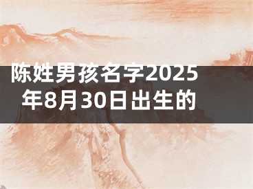 陈姓男孩名字2025年8月30日出生的